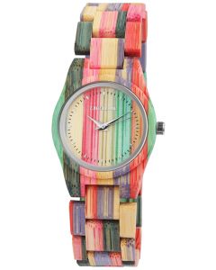 Excellanc Damen Holz Uhr bunt Armbanduhr 1800193-001 Holzuhr
