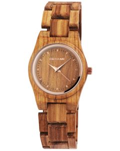 Excellanc Damen Holz Uhr braun Armbanduhr 1800193-002 Holzuhr