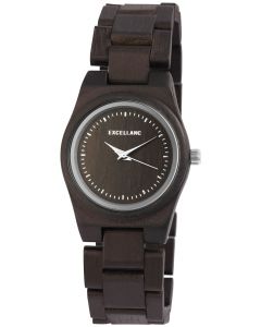 Excellanc Damen Holz Uhr dunkelbraun Armbanduhr 1800193-003 Holzuhr
