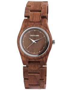 Excellanc Damen Holz Uhr braun Armbanduhr 1800193-005 Holzuhr