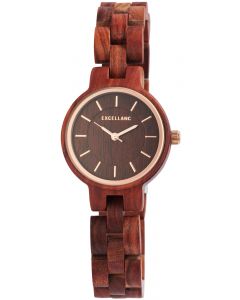 Damen Armbanduhr Holz 1800194-001 Excellanc Uhr rotbraun Holzuhr