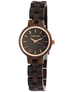 Damen Armbanduhr Holz 1800194-003 Excellanc Uhr dunkelbraun Holzuhr