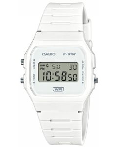 Casio Uhr Digital Collection Armbanduhr weiß F-91WB-7AEF