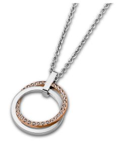 Lotus Style Halskette Collier LS1780-1/2 Anhänger Ringe Bicolor Strass