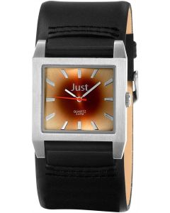 Just Uhr Herrenuhr JU20097-001 Unterlege-Armband Leder schwarz braun