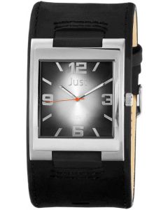 Just Uhr Herrenuhr 48-S2765-BK Lederarmband schwarz Unterlegearmband