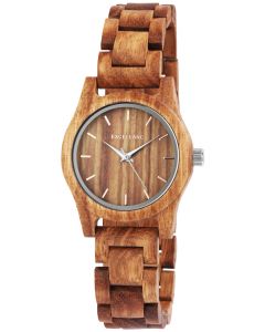 Excellanc Damen Uhr Holz Gliederarmband Holzuhr braun 1800156-004