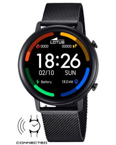 Lotus Smartwatch Sportuhr Edelstahlband schwarz 50043/1