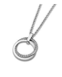 Lotus Style Halskette Collier LS1780-1/1 Anhänger Ringe silberfarbig Strass anhaenger