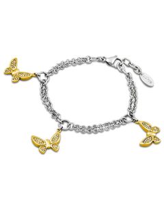 Lotus Style Armband Strass Schmetterling Bicolor LS1529-2/2