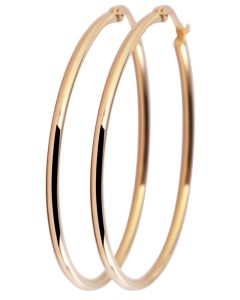 Akzent Creolen 45 mm Edelstahl Ohrringe goldfarbig Damen Ohrschmuck