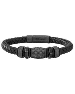 Police Herren Armband Lederarmband schwarz PJ26458BLB.01