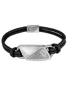 Police Herren Armband Lederarmband schwarz PJ26559BLS.01