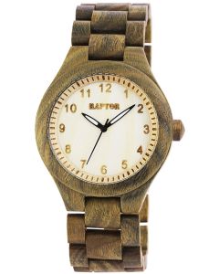 Raptor Herrenuhr Holz Armbanduhr Olivgrün Holzuhr