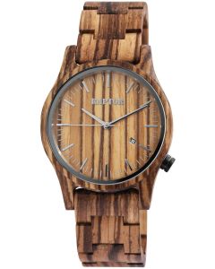 Raptor Herren Uhr Holz Armbanduhr braun Zebra RA20243-001