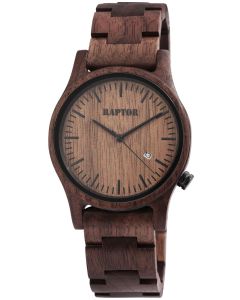 Raptor Herren Uhr Holz Armbanduhr dunkelbraun RA20243-003