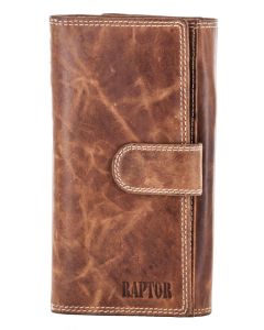 Raptor Damen Geldbörse braun Leder Querformat 18x10 cm 7507