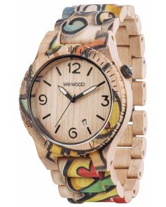 Wewood Holzuhr Alpha Woop Eyes Herren Armbanduhr WW53001