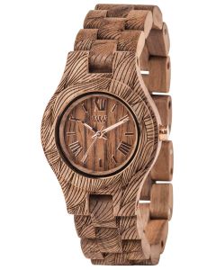 Wewood Holzuhr Damen Armbanduhr Criss Waves Nut Rough WW33006