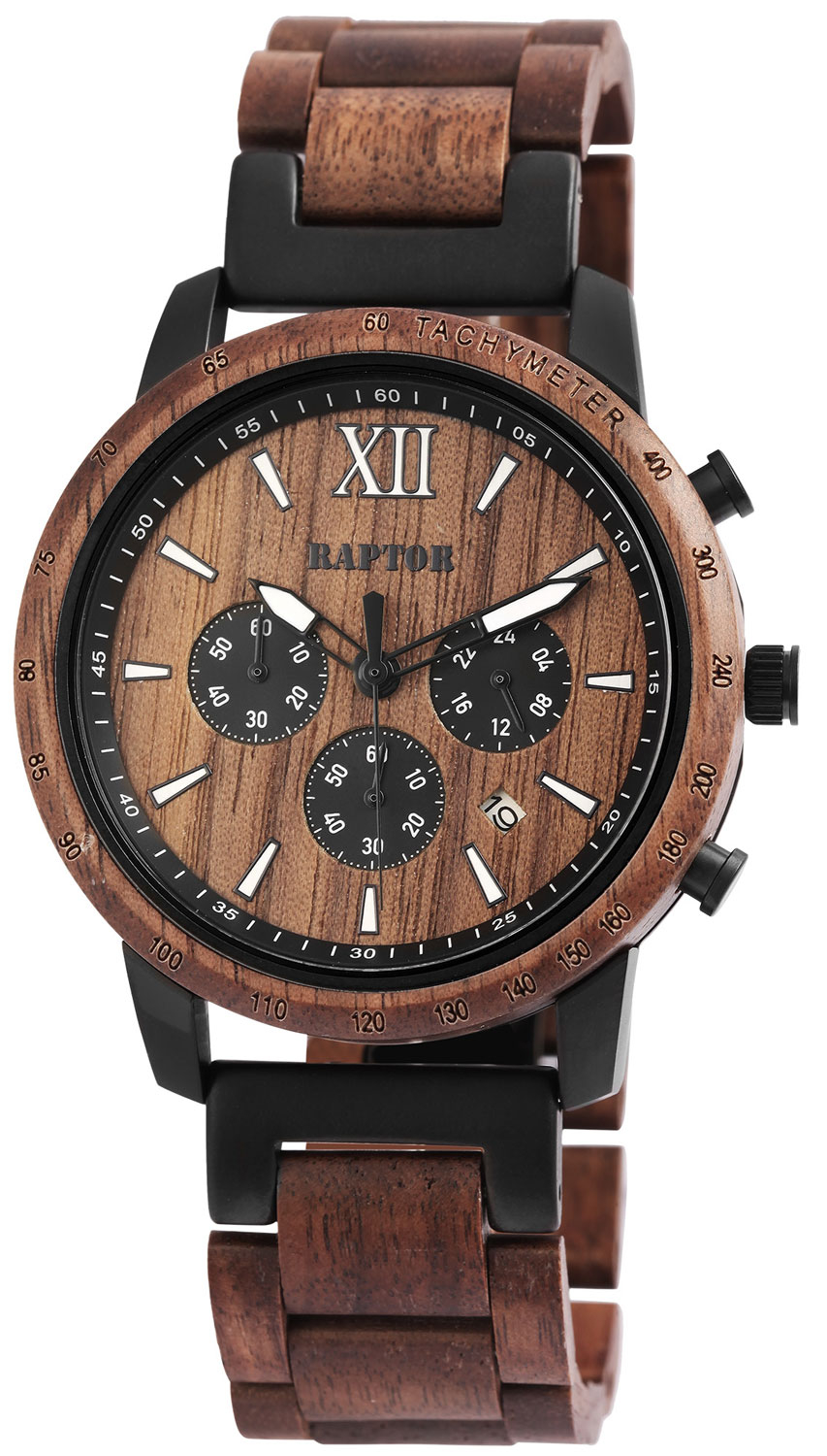 Raptor Herren Uhr Holz Armbanduhr Wallnussholz Ra255 001 Ebay