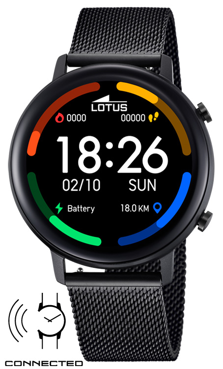 Lotus Smartwatch Sports Watch Stainless Steel Band Black 50043/1